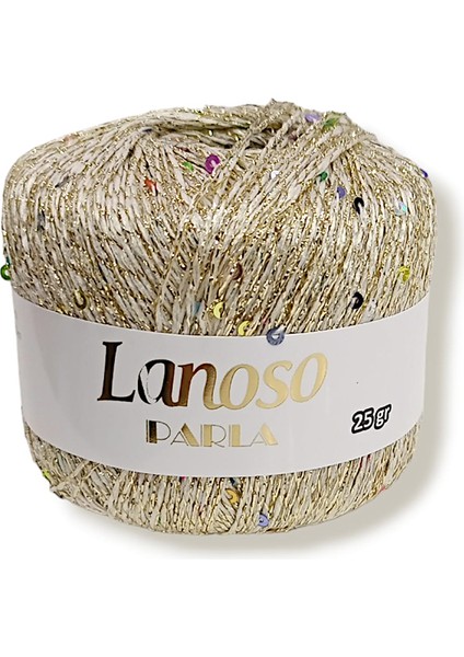 Parla Simli Altın Renkli Pullu Ip 1300