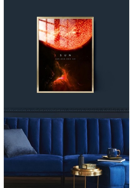 Güneş Gezegen Çerçeveli Metal Poster Tablo modelleri