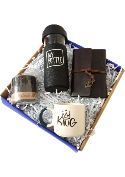 Öğretmenler Günü Özel Hediye Seti, French Press, King Tasarım Kupa, Mum, Deri Kapaklı Defter fiyatları