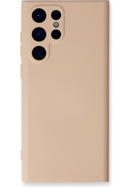 Samsung Galaxy S23 Ultra Kılıf Nano Içi Kadife Silikon - Pudra