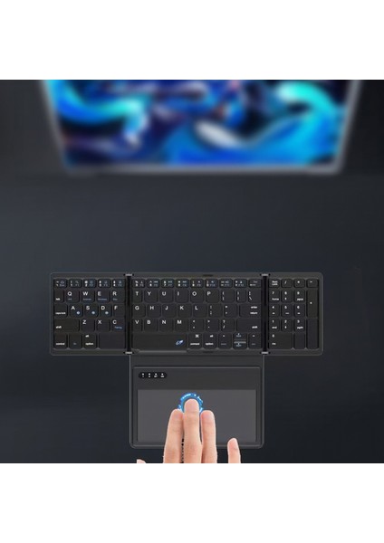 Katlanabilir Bluetooth Klavye + Touchpad Ultra Taşınabilir Type-C Şarj