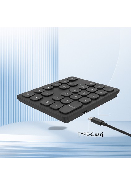 Bluetooth Bağlantılı Sayısal Numpad - Siyah/gümüş - Tip-C Girişli Mini Klavye modelleri