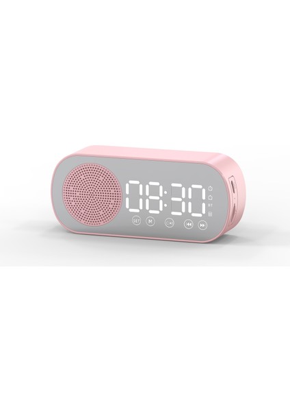 Aynalı LED Ekran Bluetooth Hoparlör Alarm Saat Fm Radyo ve Tf Kart Destekli