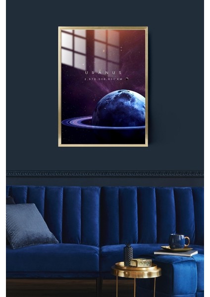 Uranüs Gezegen Çerçeveli Metal Poster Tablo
