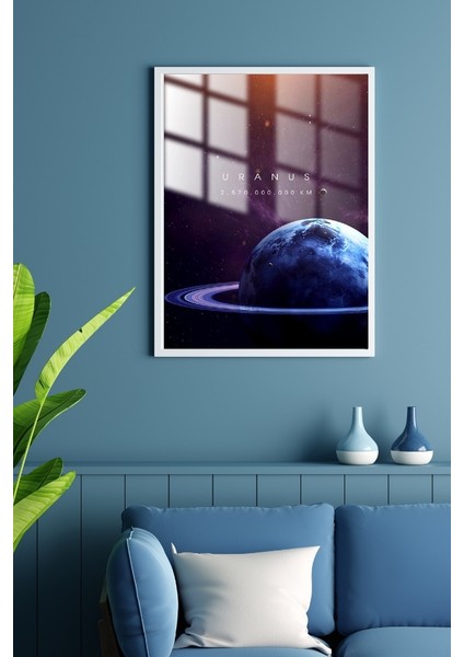 Uranüs Gezegen Çerçeveli Metal Poster Tablo fiyatları