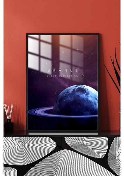 Uranüs Gezegen Çerçeveli Metal Poster Tablo modelleri