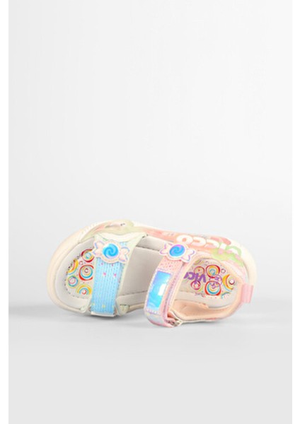 Kız Çocuk Sandalet Hafif Kalp Detaylı Eva Tabanlı Cırt Cırtlı Yaz Modelleri