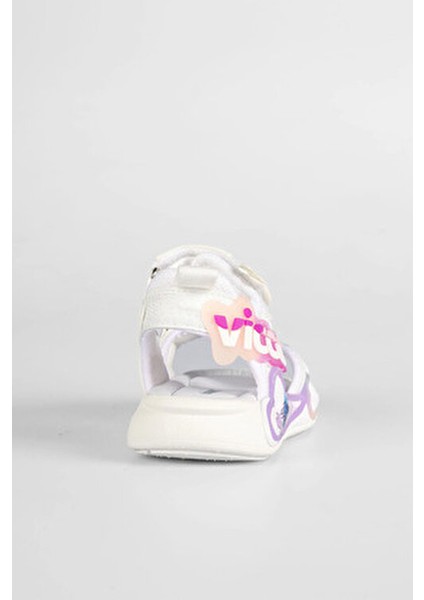 Kız Çocuk Sandalet Hafif Kalp Detaylı Cırt Cırtlı Tasarım 22-30 Numara Eva Taban