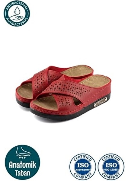 Kadın Anatomik Sandalet Tekstil Malzemeden Düz Topuklu Rahat Kullanım 36 Numara indirimleri