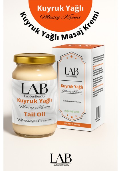 Lab Doğal Kuyruk Yağı Içeren Kas Eklem Ağrı Masaj Kremi