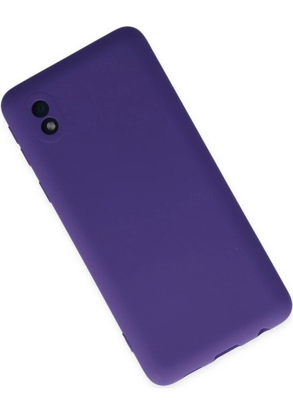 Samsung Galaxy A01 Core Kılıf Nano Içi Kadife Silikon - Mor modelleri