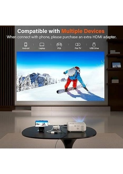 1080P Full Hd Destekli Taşınabilir Video Projektör HDMI USB Av fiyatları