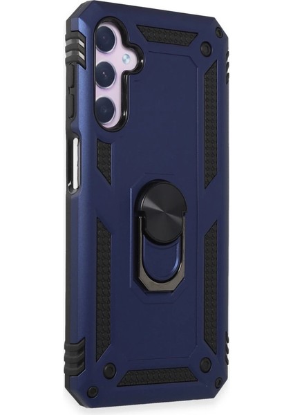 Samsung Galaxy A14 4g Kılıf Sofya Yüzüklü Silikon Kapak - Lacivert