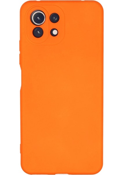 Xiaomi Mi 11 Lite Kılıf Nano Içi Kadife Silikon - Turuncu