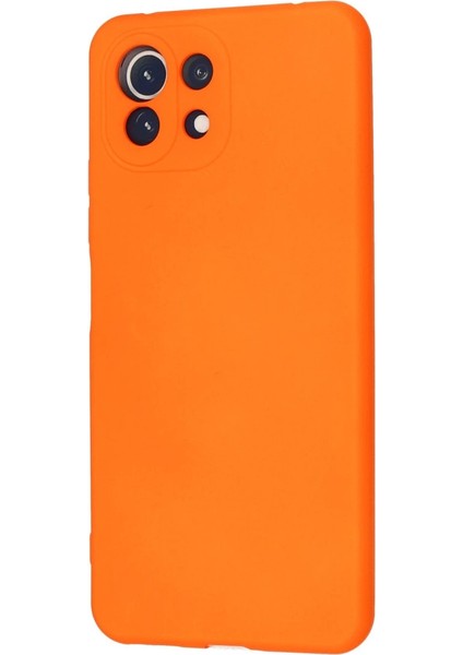 Xiaomi Mi 11 Lite Kılıf Nano Içi Kadife Silikon - Turuncu modelleri