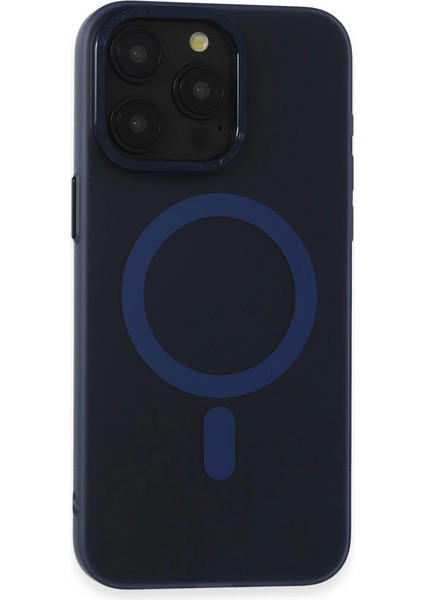 Iphone 15 Pro Max Kılıf Lodos Magneticsafe Mat Kapak - Mavi