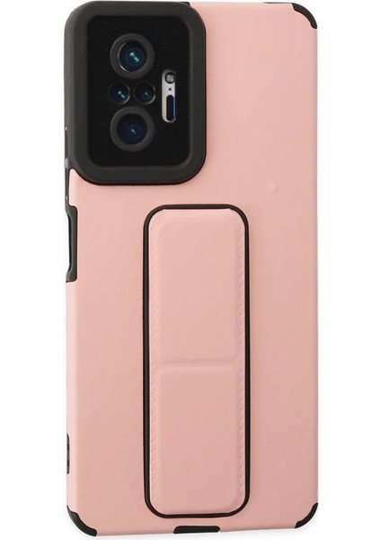 Xiaomi Redmi Note 10 Pro Kılıf Mega Standlı Silikon - Pudra