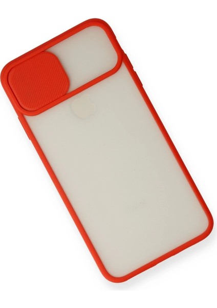 Iphone x Kılıf Palm Buzlu Kamera Sürgülü Silikon - Kırmızı modelleri