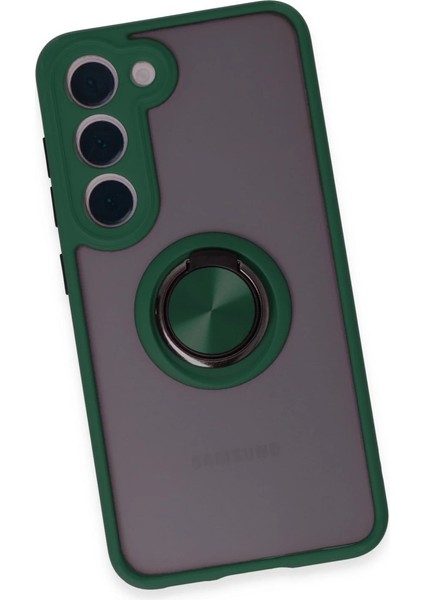 Samsung Galaxy S23 Kılıf Montreal Yüzüklü Silikon Kapak - Yeşil fırsatları