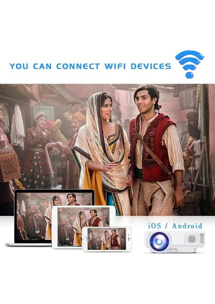 Wifi ve Bluetooth Özellikli - Mini Film Projektörü, Ev Eğlencesi Için 1080P Destekler fiyatları