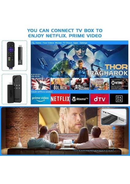 Wifi ve Bluetooth Özellikli - Mini Film Projektörü, Ev Eğlencesi Için 1080P Destekler fırsatları