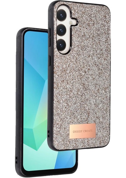 Onegif Samsung Galaxy S24 Fe Bright Simli Kapak - Gold