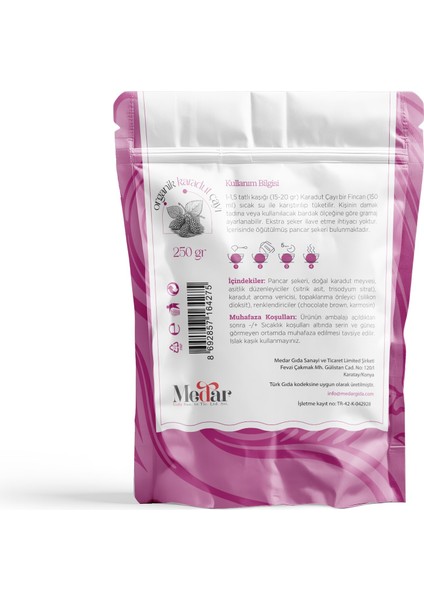Gerçek Meyve Parçacıklı Organik Karadut Çayı 250 gr