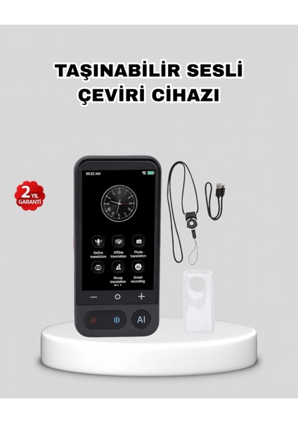 Taşınabilir Akıllı Sesli Çeviri Cihazı – 139 Dil Desteği, Dokunmatik Ekran