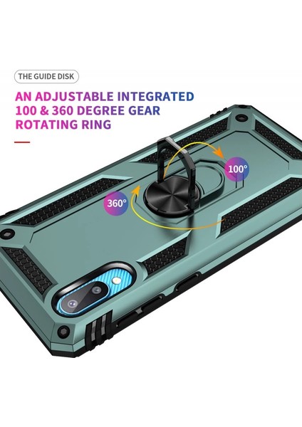 Samsung Galaxy A02 Kılıf Sofya Yüzüklü Silikon Kapak - Yeşil indirimleri