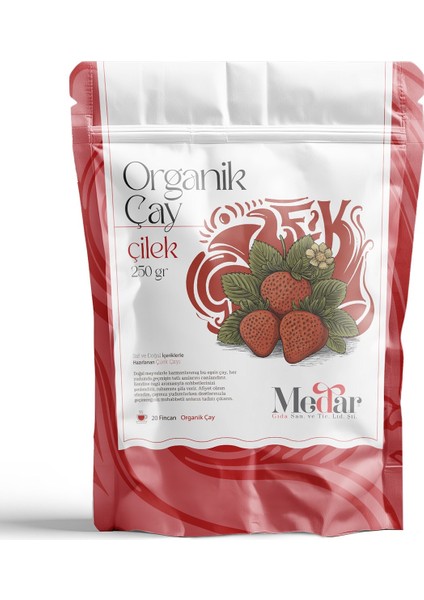 Gerçek Meyve Parçacıklı Organik Çilek Çayı 250 gr fiyatları