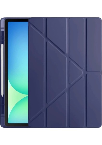 Ipad Pro 11 (2024) Kılıf Kalemlikli Hugo Tablet Kılıfı - Lacivert