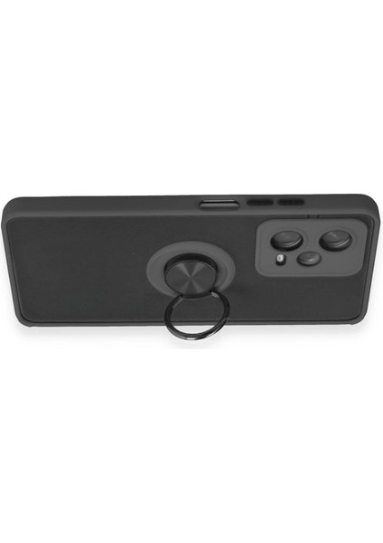 Xiaomi Redmi Note 12 5g Kılıf Montreal Yüzüklü Silikon Kapak - Siyah modelleri