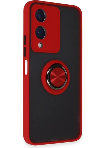 Vivo Y17S Kılıf Montreal Yüzüklü Silikon Kapak - Kırmızı fiyatları