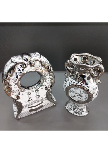 Hediyelik Dekoratif Dini Obje Çiçeklik Gümüş Renk fiyatları