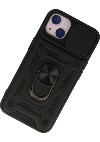 Iphone 13 Kılıf Pars Lens Yüzüklü Silikon - Siyah modelleri