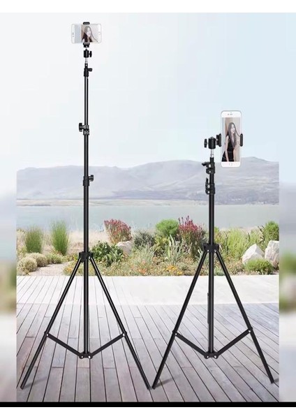 Bluetooth Kumandalı 210 cm Tripod Telefon Tutuculu Selfie Çubuğu Telefon, Kamera ve Lamba Tripodu fiyatları