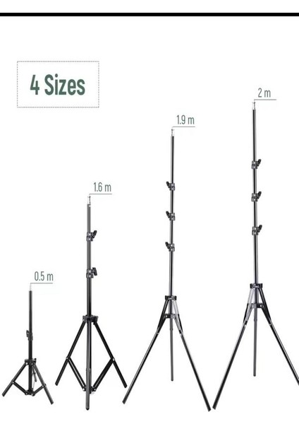 Bluetooth Kumandalı 210 cm Tripod Telefon Tutuculu Selfie Çubuğu Telefon, Kamera ve Lamba Tripodu