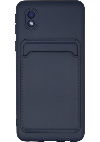 Samsung Galaxy A01 Core Kılıf Kelvin Kartvizitli Silikon - Lacivert