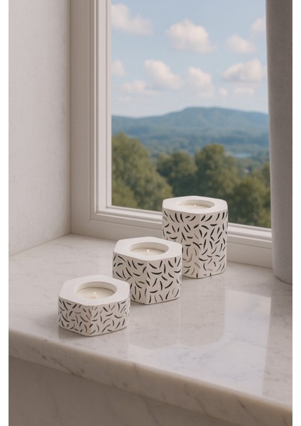 Dekoratif Tealight Mumluk (Desenli)