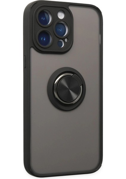 Iphone 14 Pro Max Kılıf Montreal Yüzüklü Silikon Kapak - Siyah fiyatları