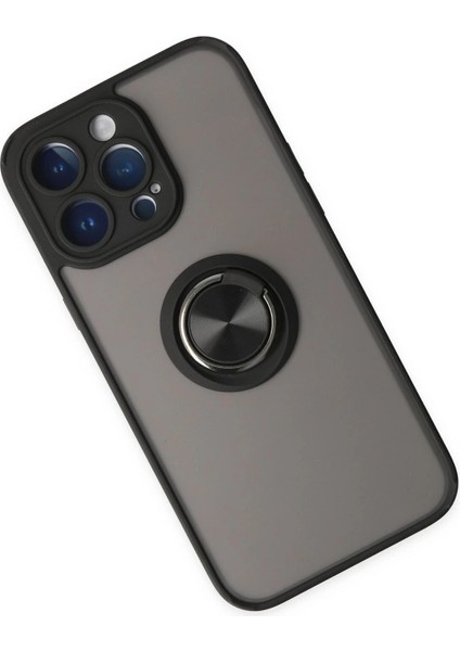 Iphone 14 Pro Max Kılıf Montreal Yüzüklü Silikon Kapak - Siyah modelleri