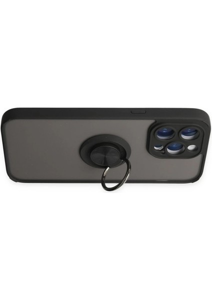 Iphone 14 Pro Max Kılıf Montreal Yüzüklü Silikon Kapak - Siyah fırsatları