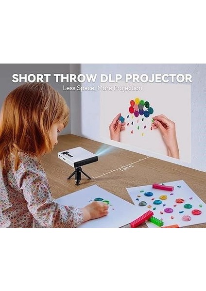 Goodee 4K Mini Projektör 1080P, Wifi ve Bluetooth, Tripod ve Çanta Ile fırsatları