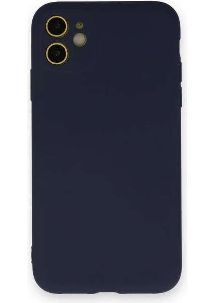 Iphone 12 Mini Kılıf Nano Içi Kadife Silikon - Lacivert