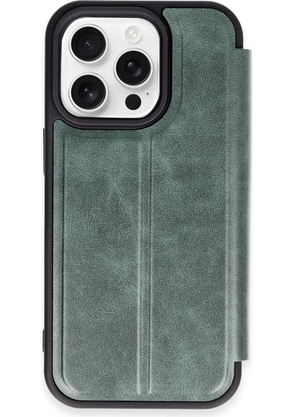 Iphone 14 Pro Kılıf Flip Cover - Koyu Yeşil