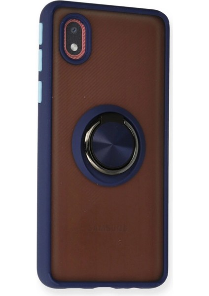 Samsung Galaxy A01 Core Kılıf Montreal Yüzüklü Silikon Kapak - Lacivert fiyatları