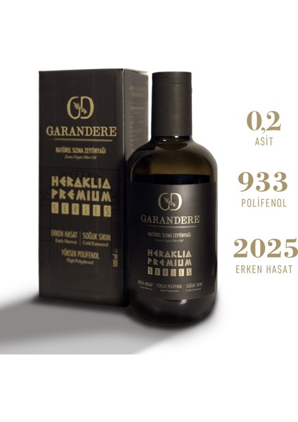 933 Ultra Yüksek Polifenollü Soğuk Sıkım Natürel Sızma Zeytinyağı 500 ml