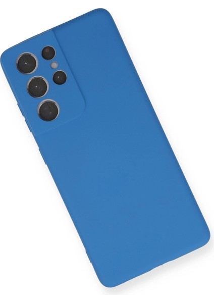 Samsung Galaxy S21 Ultra Kılıf Nano Içi Kadife Silikon - Mavi modelleri