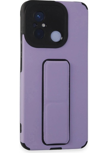 Ieg Xiaomi Redmi 12C Kılıf Mega Standlı Silikon - Lila