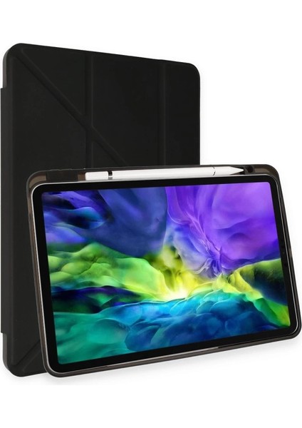 Ipad Pro 11 (2024) Kılıf Kalemlikli Mars Tablet Kılıfı - Siyah